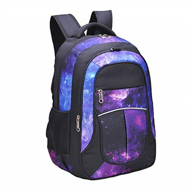 Purple Floral Pattern Student Backpacks College School Book Bag Travel Hiking Camping Daypack for boy for Girl 12.5x9x17.5 Holds 12.5-inch Laptop 